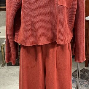 Women's Rust Knit Lounge Set